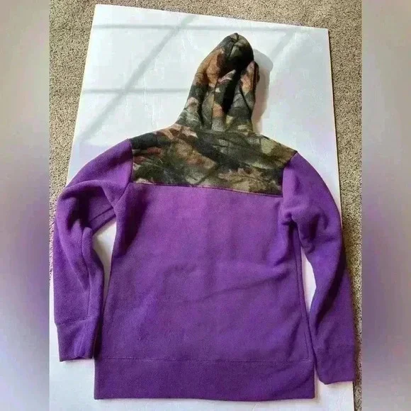 Trail Crest Hooded Camo Purple Fleece Jacket XSmall Women’s - Picture 4 of 6